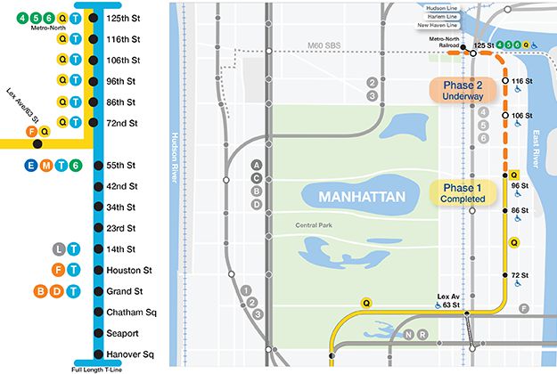 a map showing the 2nd phase of the 2nd avenue subway